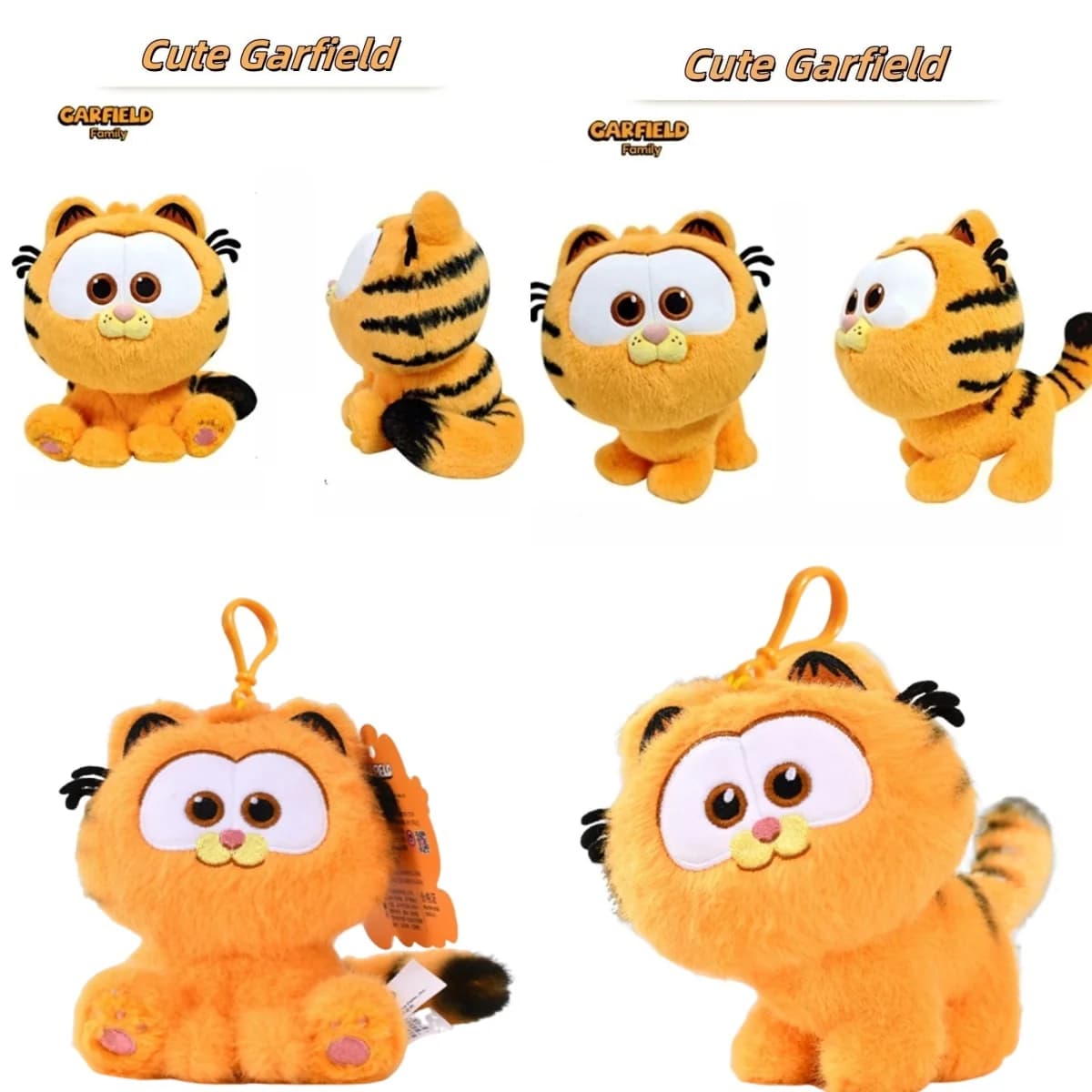 Kawaii originale Garfield peluche bambola portachiavi cartone animato anime film peluche ripiene per borse decorazione compleanno regalo di Natale