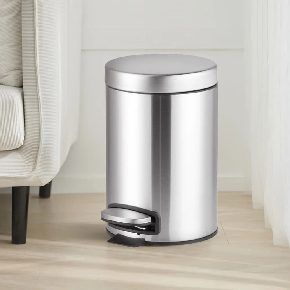 Cestino per rifiuti rotondo in acciaio inox con logo personalizzato da 5L 12L 20L 30L, cestino per rifiuti per bagno, soggiorno e cucina
