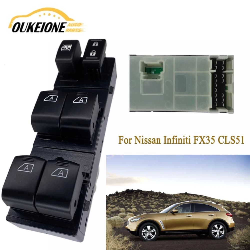 Interruttore di comando alzacristallo principale elettrico lato conducente per Nissan Infiniti FX35 EX37 EX35 CLS51 Pulsante regolatore 254011 BN1C