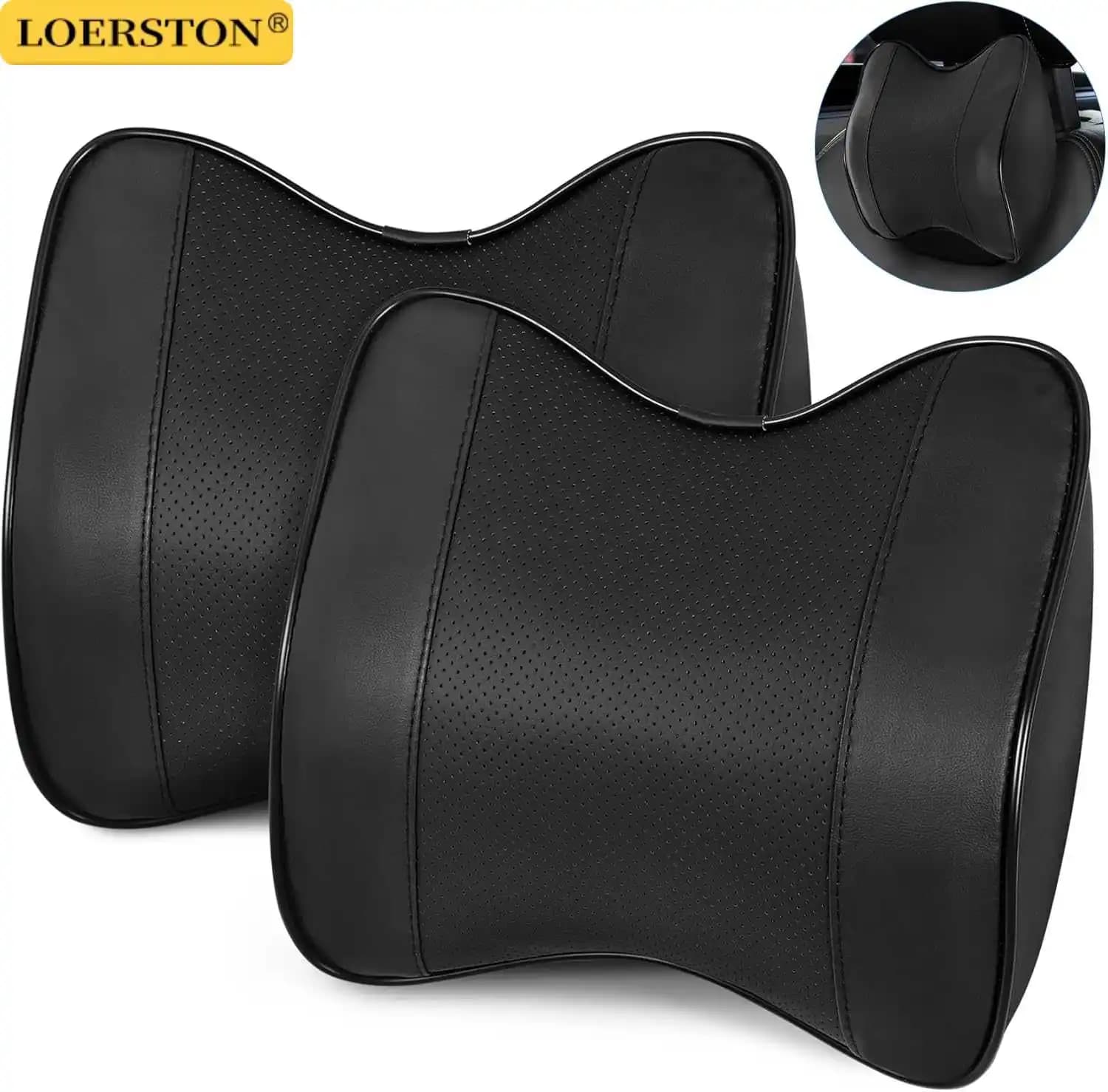 Cuscino Poggiatesta per Auto, Supporto Lombare Traspirante in Memory Foam a Lento Ritorno, Accessori Auto