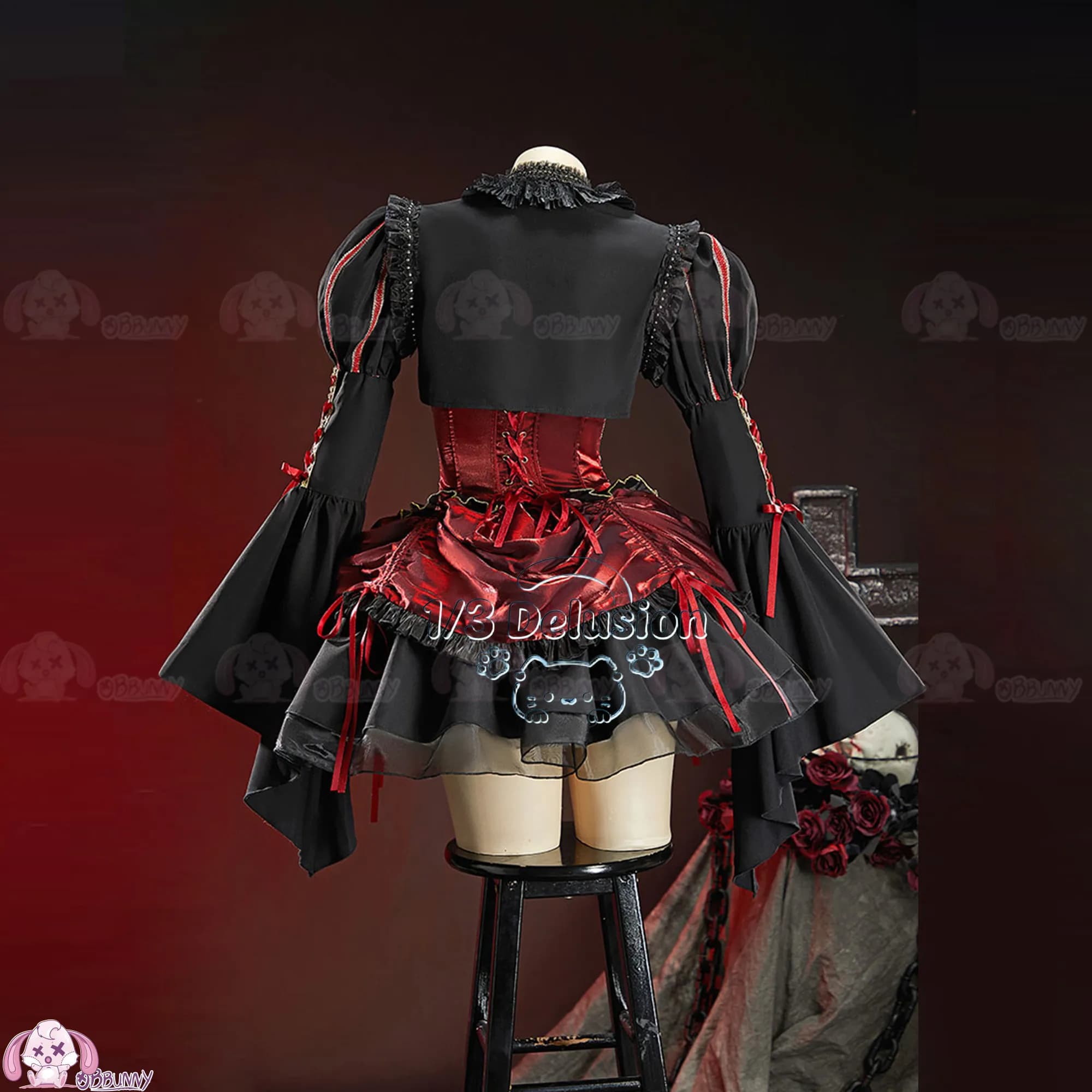 Original Queen of Hearts Doujin Cosplay Costume Retro European Rococo Gothic Lolita Gown Dress Hallowmas RolePlay for Women
