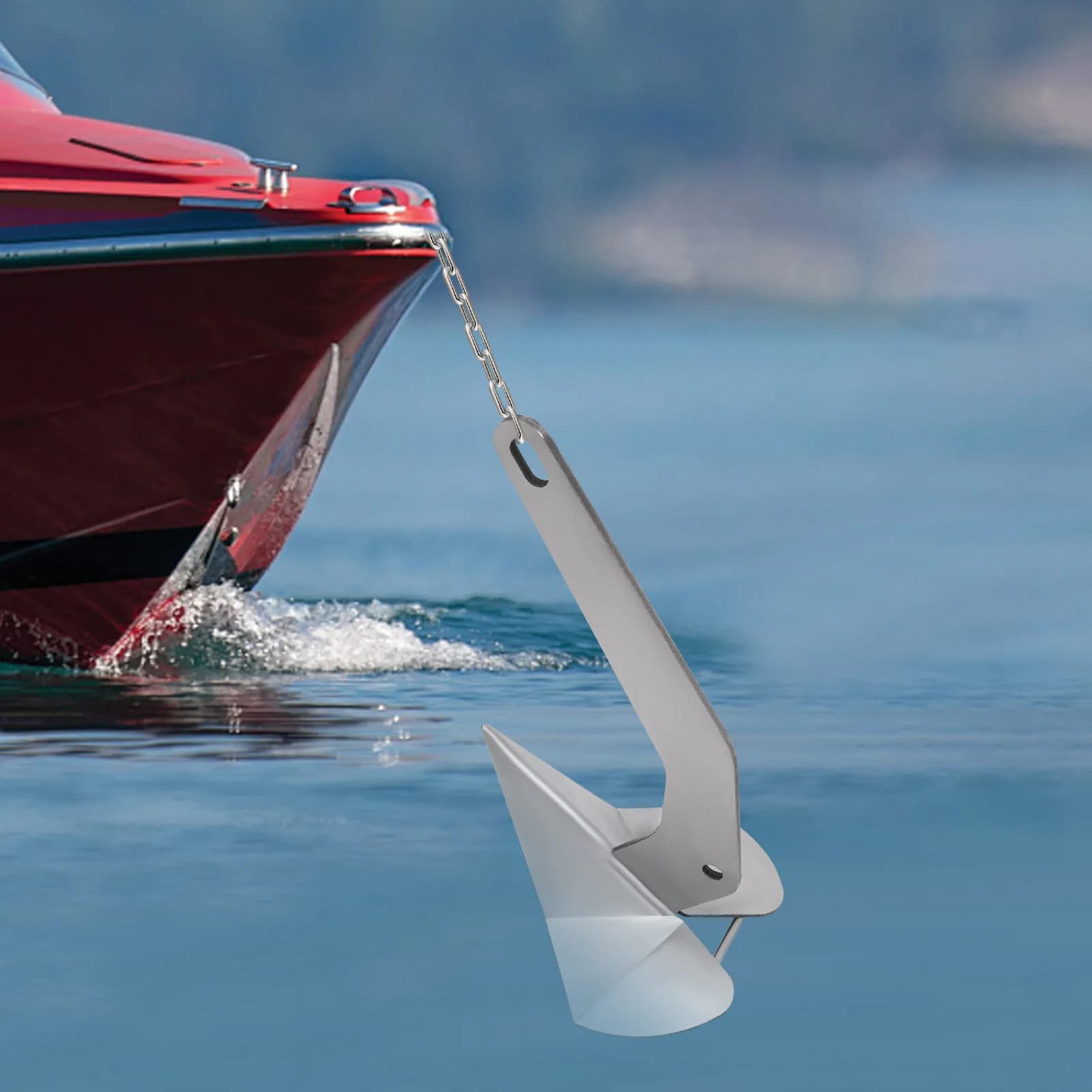 Ancora in Acciaio Inossidabile, Ancora Delta da 17 libbre per Barche, Grado Marino 316, Geometria Autoallineante per Facile Installazione e Presa Superiore