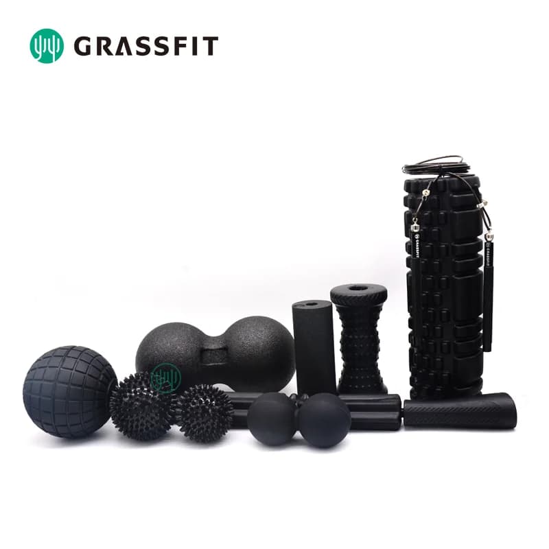 Set of Rollers for Yoga and Muscular Massage, Miofascial Relax Tool, Set of Rollers for Massage Background of Legs, Masks and Back