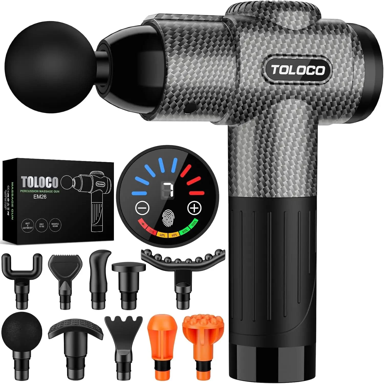 Deep Percussion Massage Gun for Athletes, 10 Silent Heads and Motor, Gift for Pain Relief
