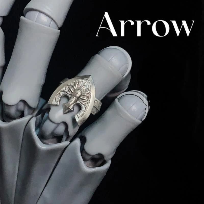 Anello Cosplay Anime JOJO Golden Wind Diamond is Unbreakable Arrow, Anello Regolabile Unisex per Adulti, Accessorio Gioiello