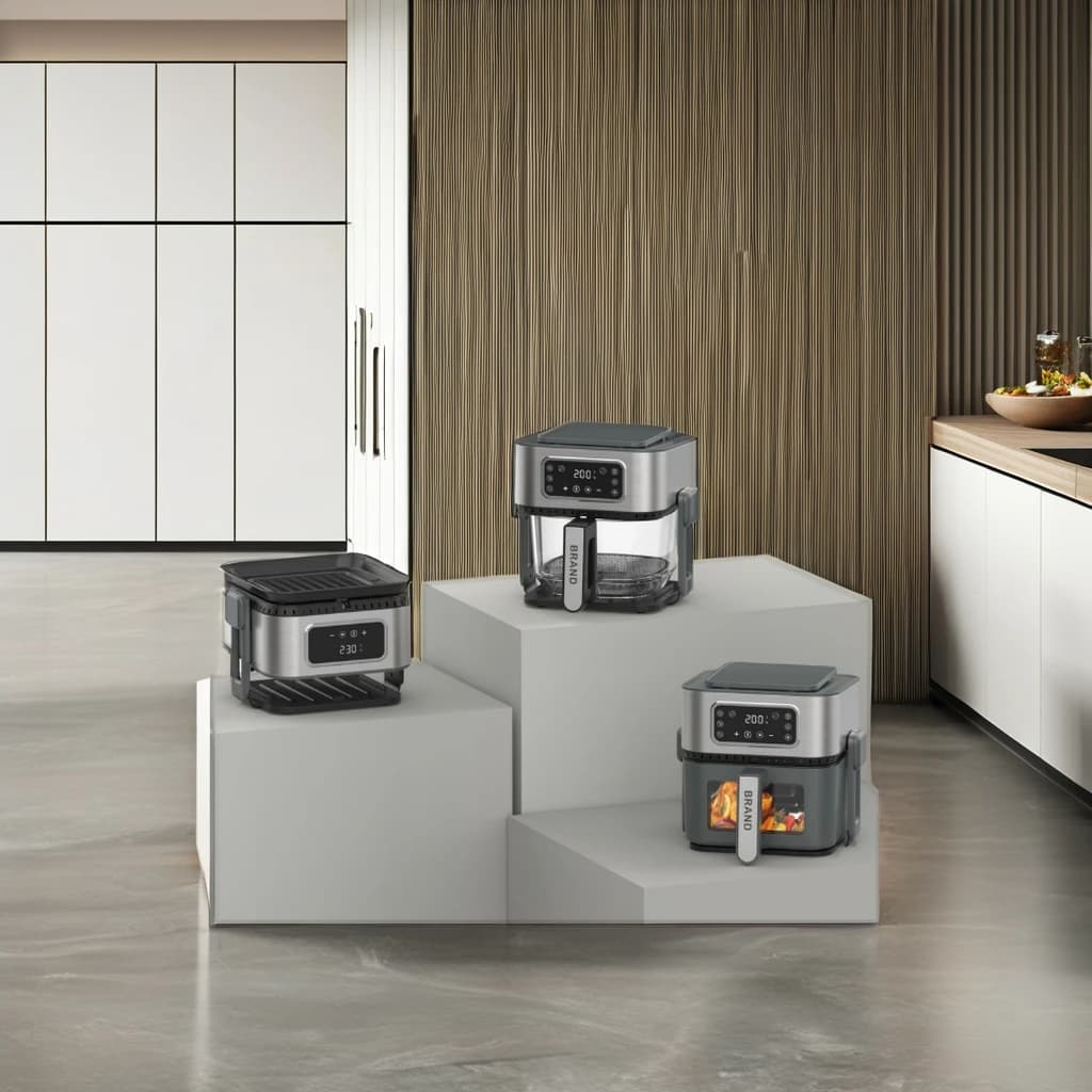 5 Liters Stainless Steel 3 In1 Air Fryer, Multifunction Electric Oven, Digital Control, Includes Pan