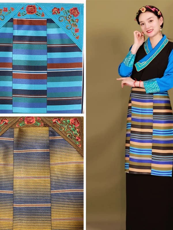 Nuovo Abito Lungo a Mezza Lunghezza Stile Tibetano da Donna, Gonna con Grembiule, Costume Nazionale, Moda Etnica Bhutana, Produzione Cinese