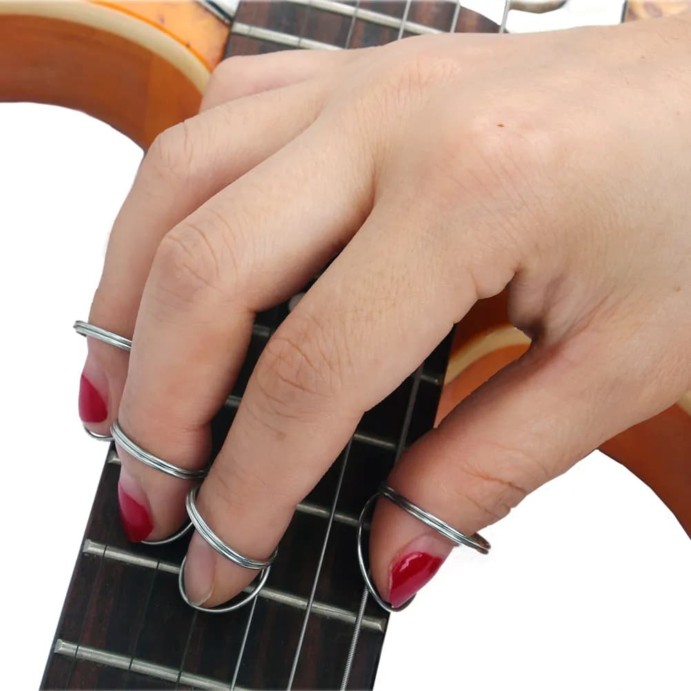 4 Pezzi Plettri per Chitarra a Forma di Anello, Design Ergonomico, Superficie Liscia Senza Graffi per Chitarra Elettrica, Classica e Basso