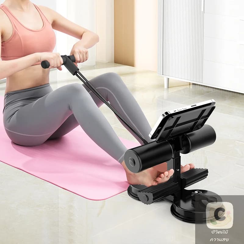 HUA HUA Attrezzatura multifunzionale per sit up con doppia ventosa Supporto per caviglia Attrezzatura per esercizi fitness con plancia regolabile per palestra di casa