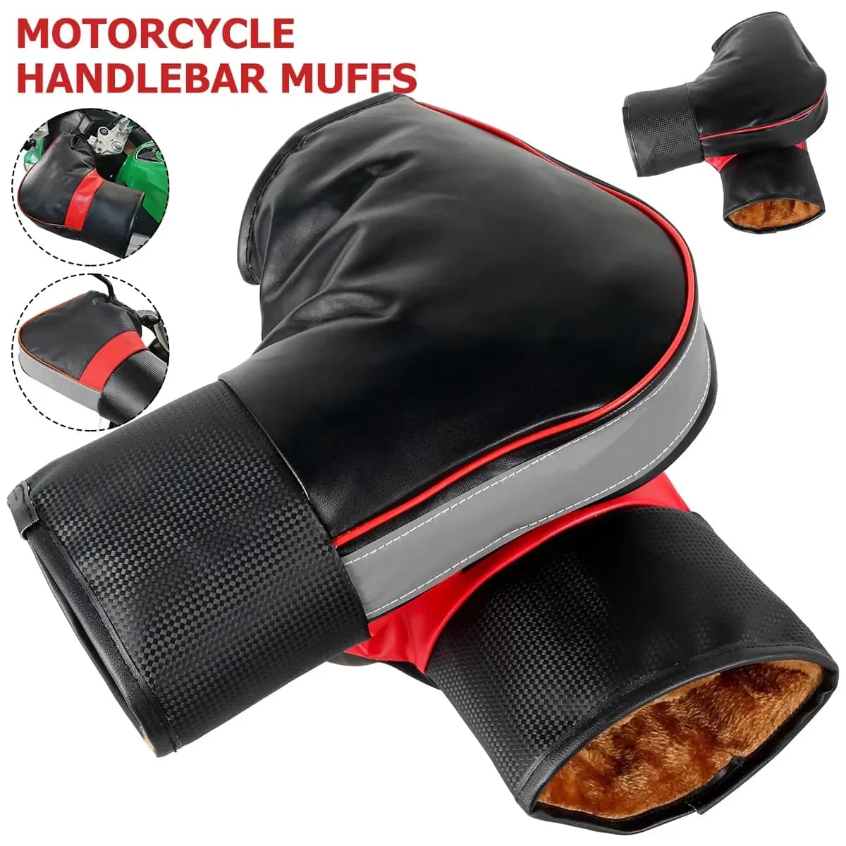 1 paio di guanti da moto scaldini invernali manicotti per manubrio protettivi per moto scooter impugnatura calda spessa manicotto per manubrio antipioggia