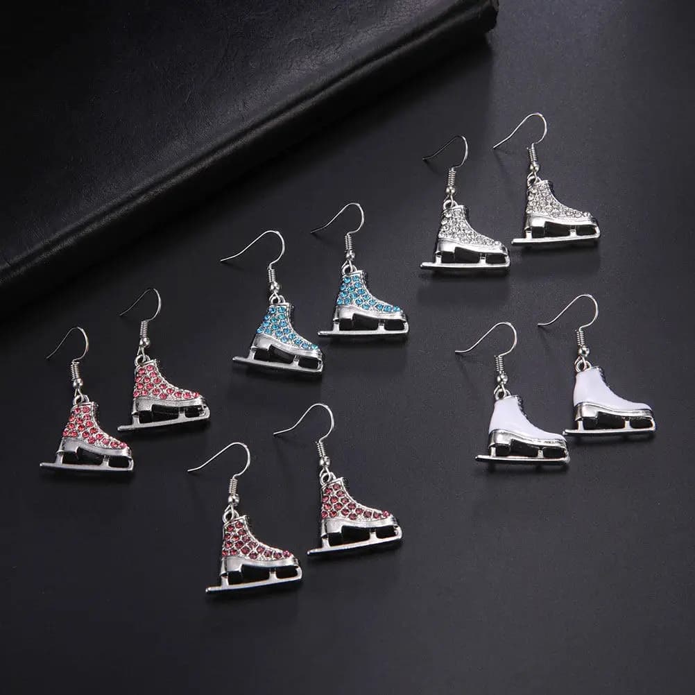 Ice Skating Earrings Dangle Jewelry Skates Earings for Women Figure Iceskating