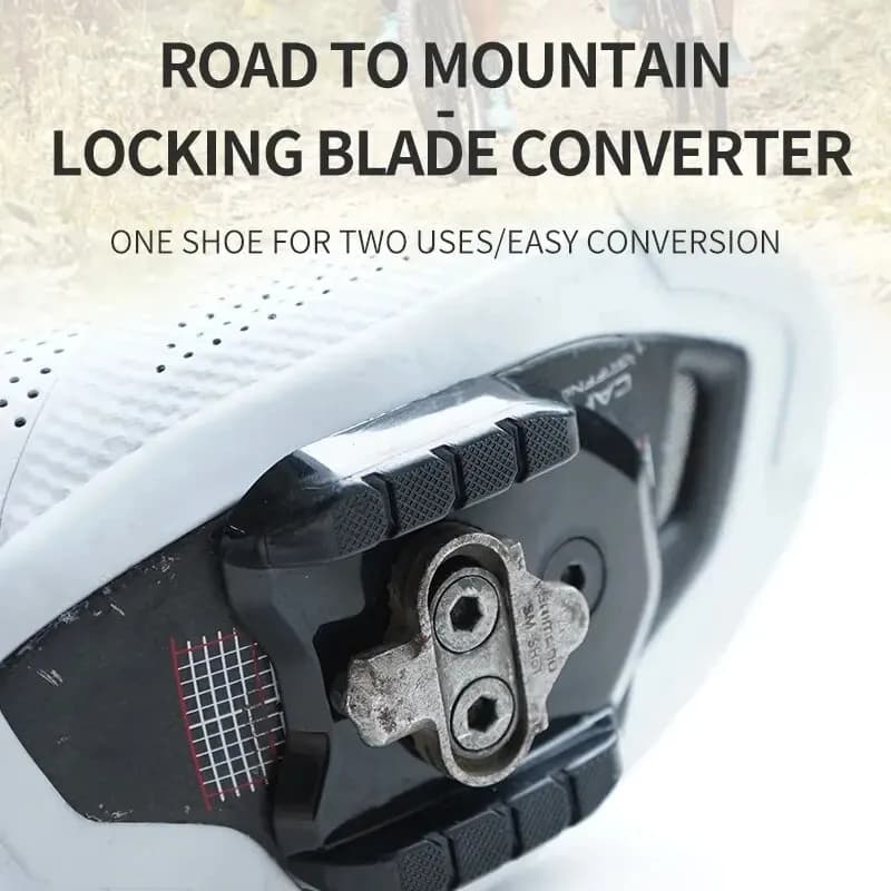 Convertitore lama di bloccaggio per bicicletta da strada Rrskit adatto per pedali di bloccaggio per bici da strada MTB tacchette adattatrici per scarpe da ciclismo