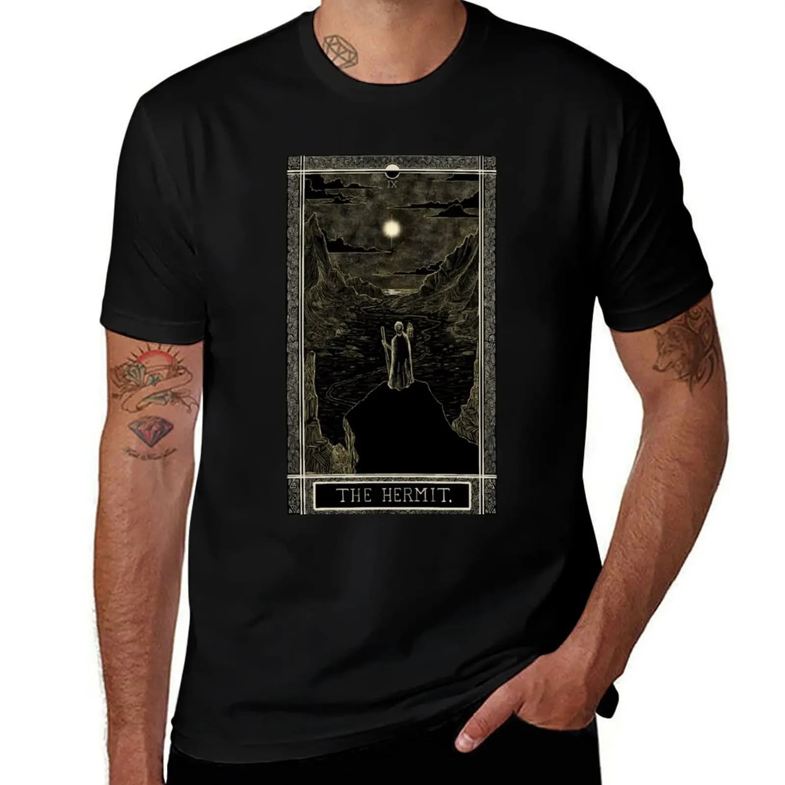 The Kinner Tarot Deck Tarot Card: The Hermit T-Shirt T-shirt casual basic in stile street style