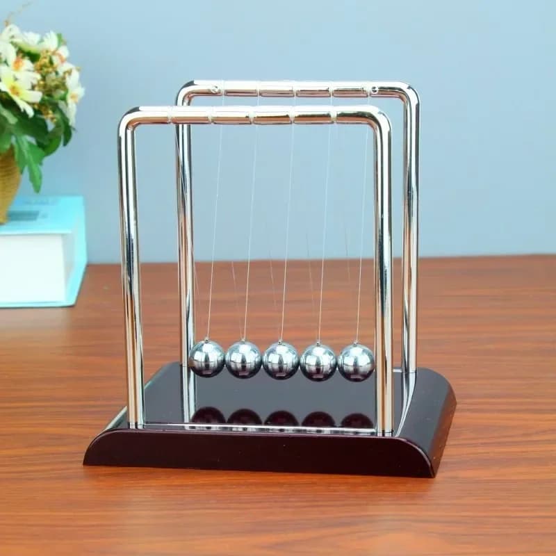 Culla di Newton Equilibrio Sfera d'acciaio Materiale didattico Fisica Scienza Pendolo Regali antistress da tavolo Decorazione della casa