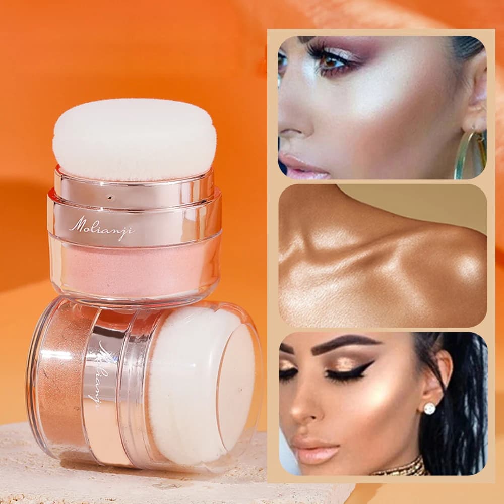 Glitter ad alta lucentezza, impermeabile e resistente al sudore, adatto per viso, corpo e capelli, creando un look truccato splendente.
