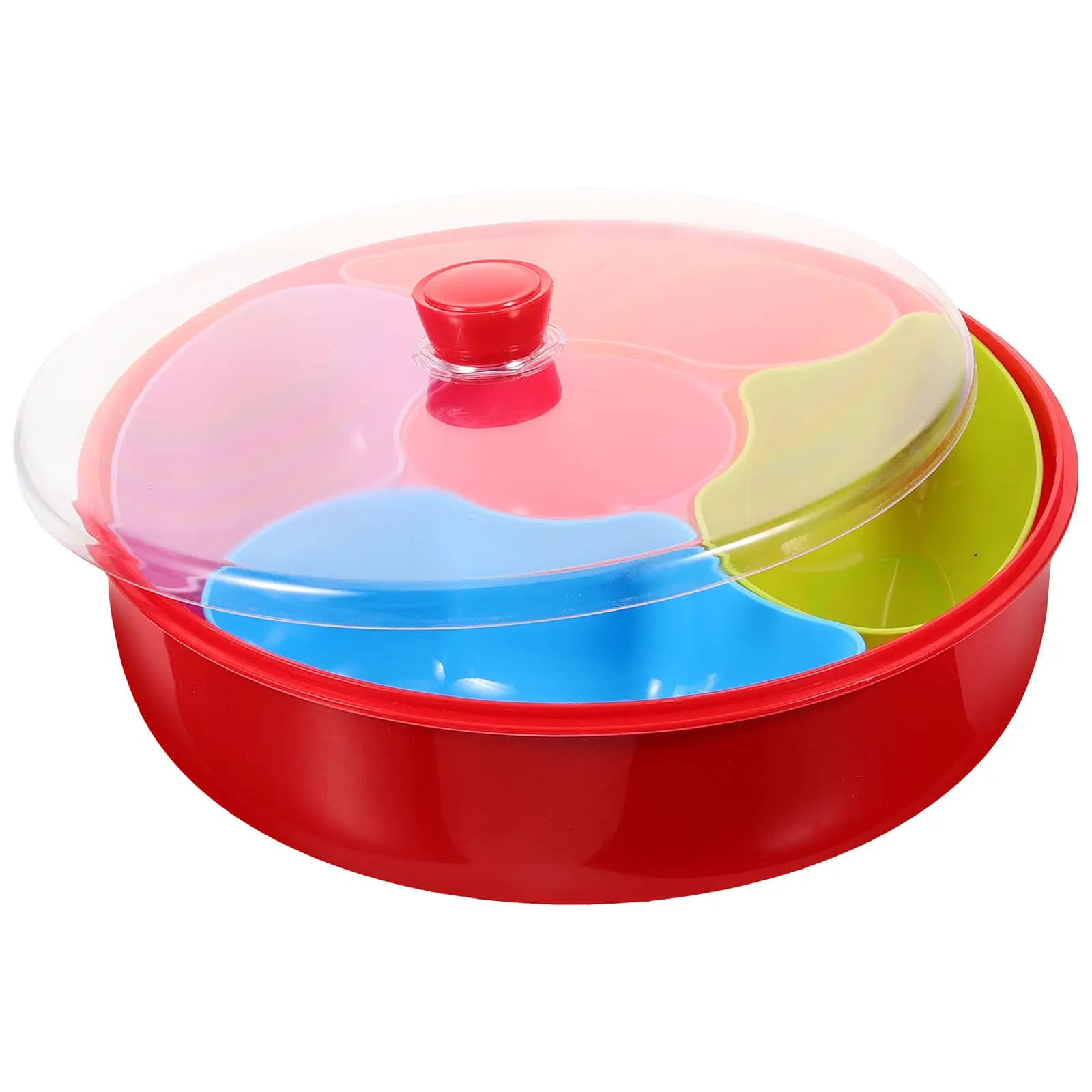 Piatto Multi-Scomparto per Frutta, Snack, Dessert e Frutta Secca, Vassoio da Servizio Compatto per Soggiorno