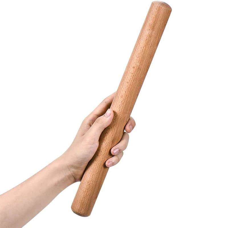 LMETJMA 40 cm Mattarello in legno Legno di faggio naturale Rullo per impasto Gnocco francese Mattarello per cuocere pasta Pizza Impasto JT119