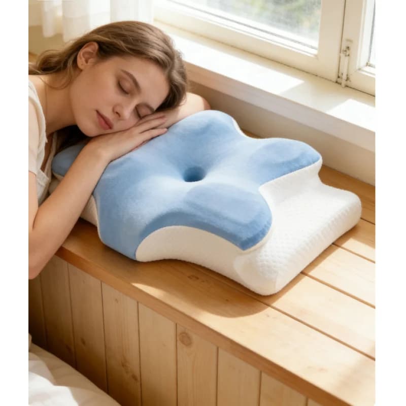 Cuscino in Memory Foam a Forma di Farfalla, Supporto Cervicale Ortopedico, Cuscino per Dormire a Lento Ritorno per Alleviare il Dolore