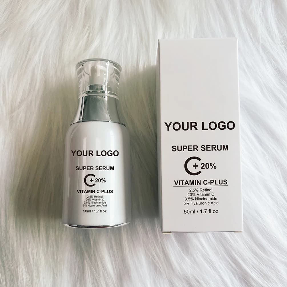 Siero Viso alla Vitamina C con Etichetta Privata, Logo Personalizzato, 50ml, Essenza VC Originale, Prodotto per la Cura della Pelle del Viso, Lozione Idratante, Trattamento Cosmetico