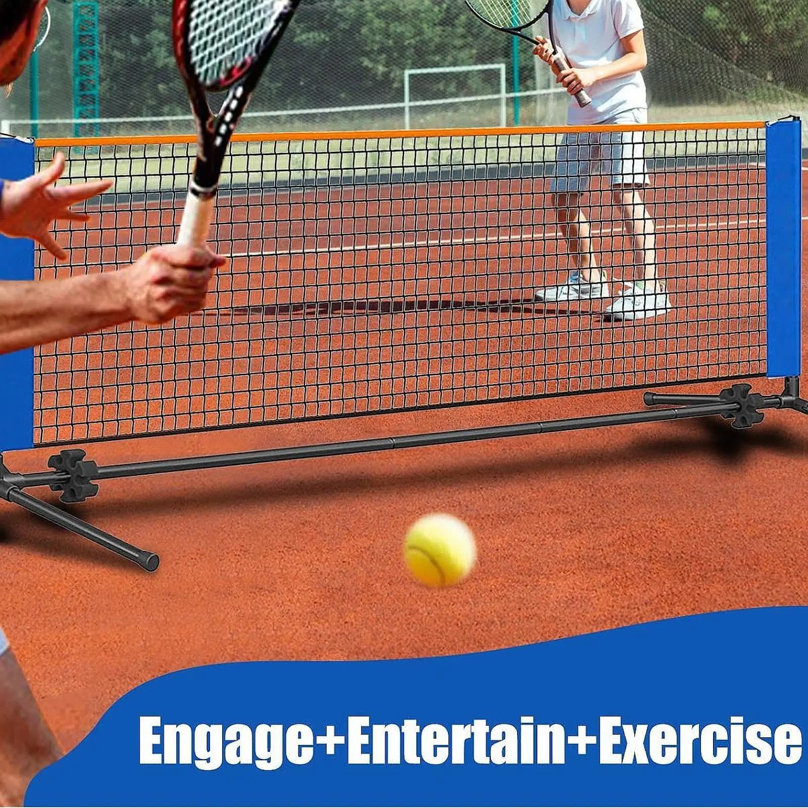 Rete da pickleball portatile da 9,84 piedi Rete da pickle Scaffale staccabile Rete da badminton Rete da allenamento Rete da tennis per vialetto