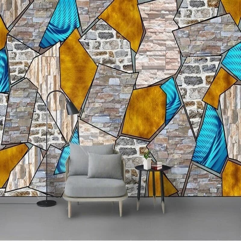 MU9157 Mosaico a blocchi di colore moderno e semplice con motivo a mattoni TV, parete di fondo della camera da letto di casa