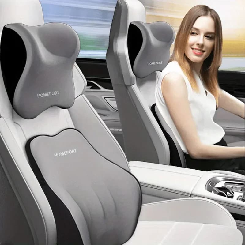 Set poggiatesta in memory foam per auto Cuscino per il collo dell'auto Cuscino per la vita lombare per auto Supporto per la vita Cuscino per seggiolino auto Accessori Strumenti