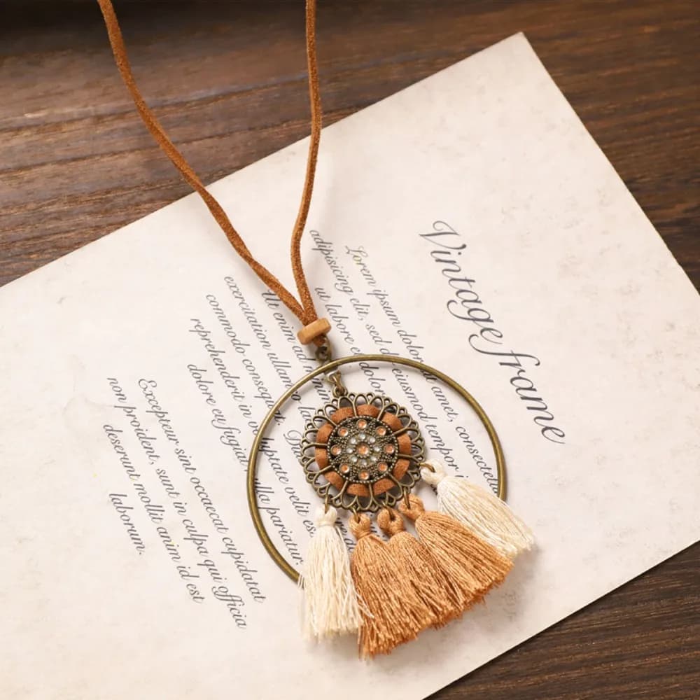 Vintage Trendy Boho Long Neckalce Women Fashion Elegant Turquoise Shell Pendant Brown Pendent Necklaces Jewelry