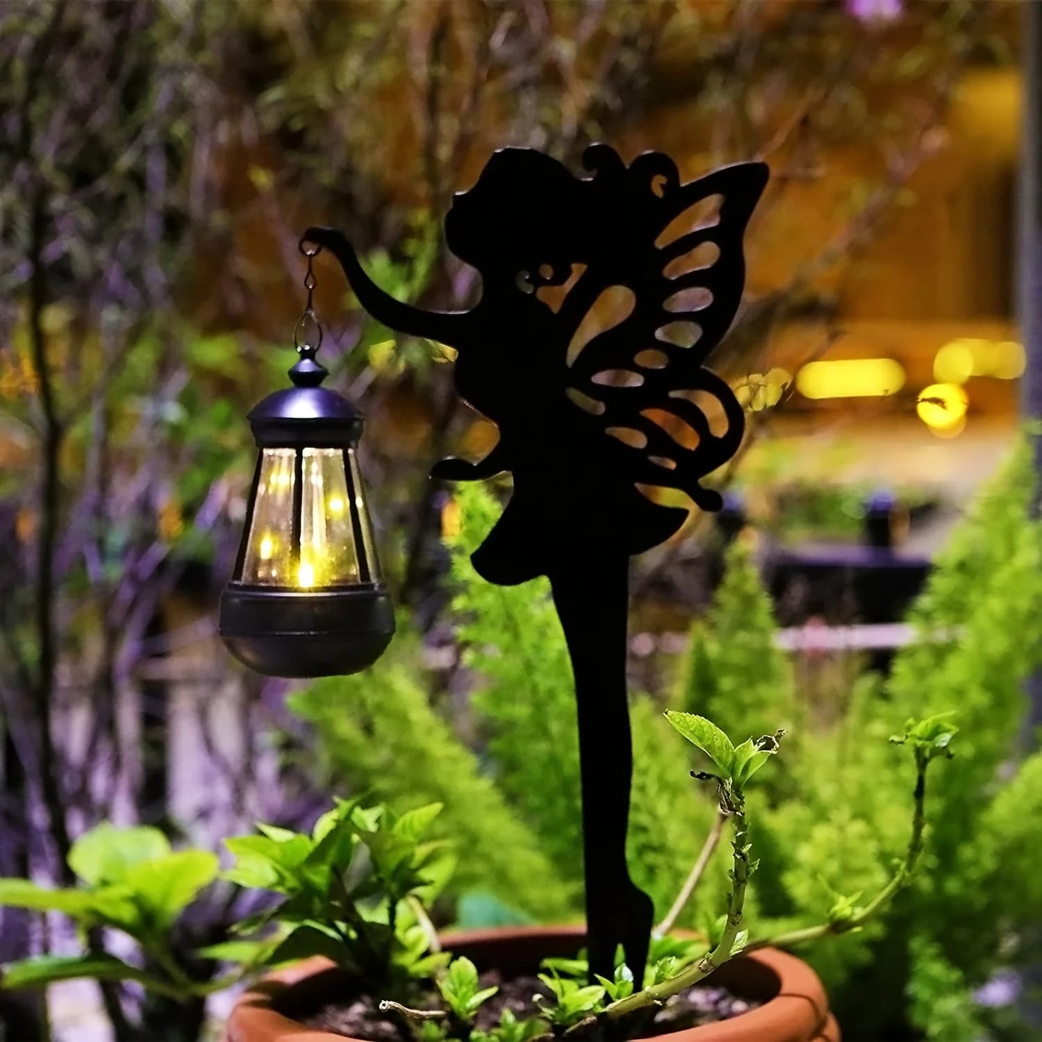 Luci solari da giardino per esterni, decorazioni per lanterne da giardino, decorazioni da giardino con luci solari ambientali, le fate del giardino ca