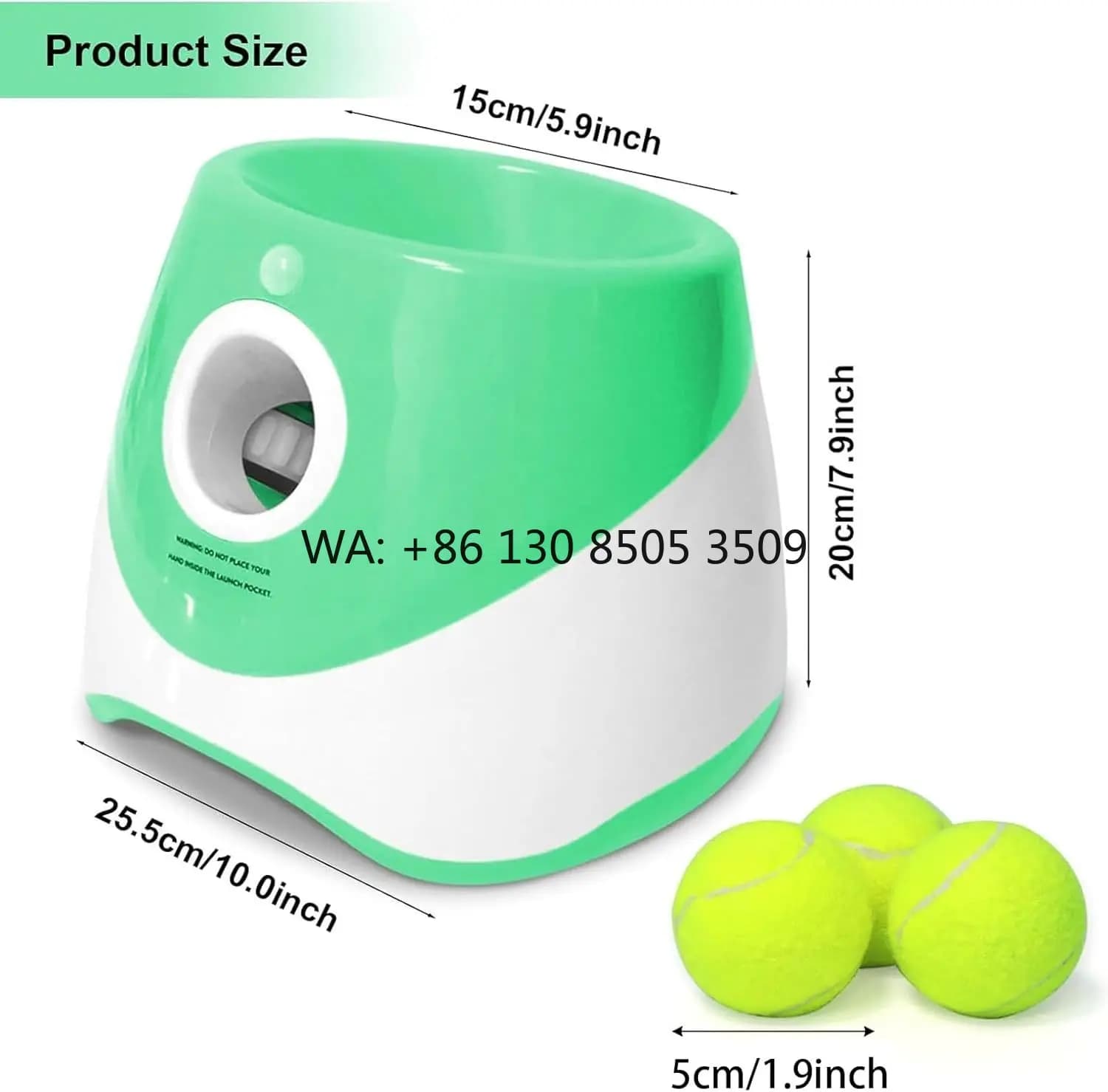 Lanciatore Automatico di Palline per Cani con 3 Distanze di Lancio (10-30 Piedi), Macchina per il Lancio di Palline da Tennis per Cani con 3 Palline Incluse