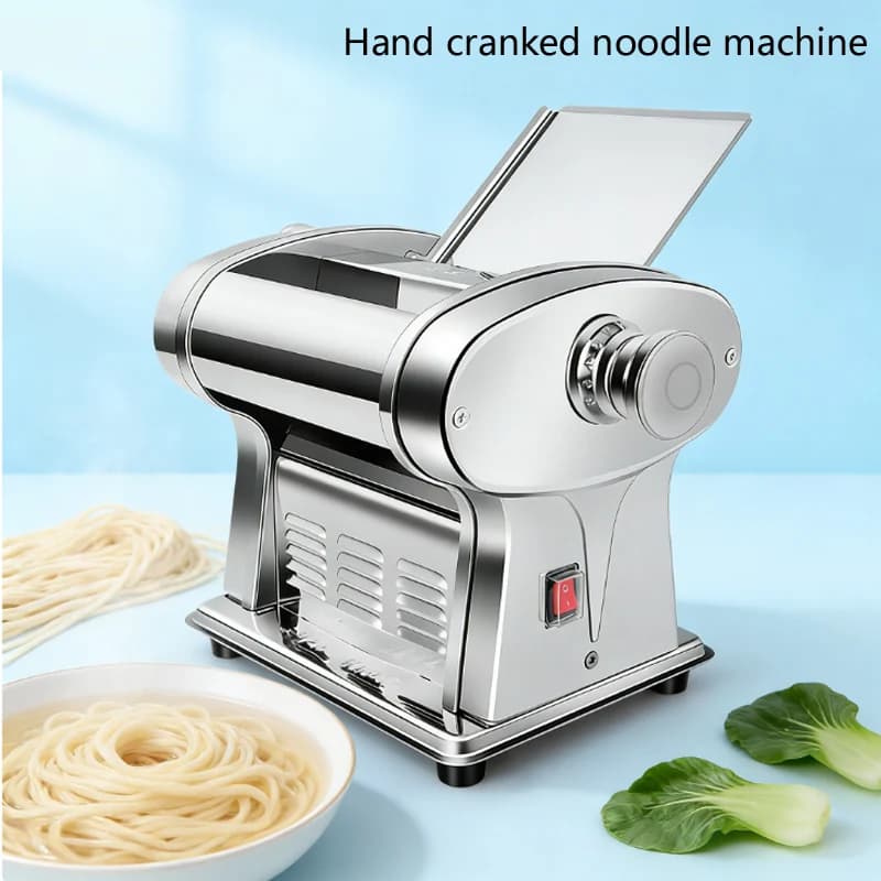 Macchina per Pasta Elettrica e Manuale in Acciaio Inox, Pressa per Spaghetti Fatti in Casa, Tagliapasta e Rullo per Impasto