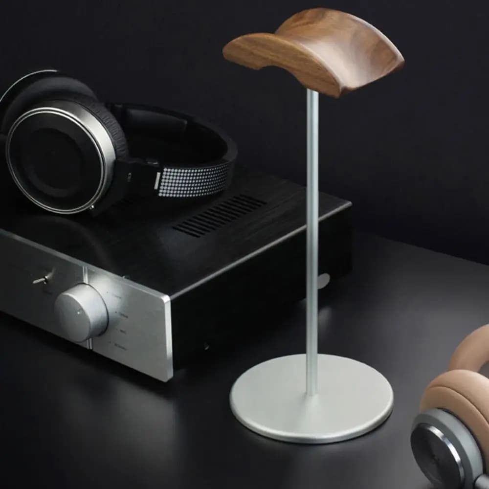Walnut Wood Headphone Holder Aluminum Alloy Solid Metal Base Gaming Headset Holder High Quality Table Desk Display