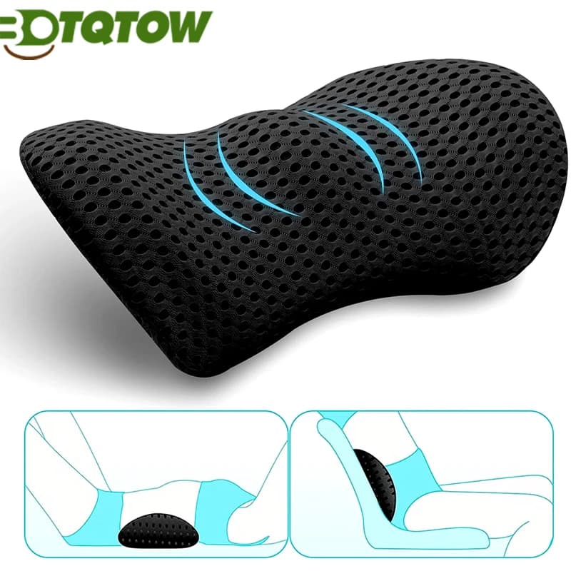 Cuscino di supporto lombare da 1 pezzo, cuscino per la schiena per sedia da ufficio e seggiolino auto, cuscino di supporto per la schiena in memory foam per alleviare il mal di schiena inferiore