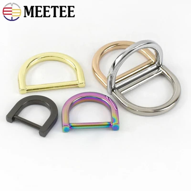 10/20 Pezzi Anelli a D in Metallo da 10-25mm, Ganci per Guinzaglio per Cani, Chiusure per Cinghie Borse, Moschettoni per Portachiavi, Accessori Fai-da-Te