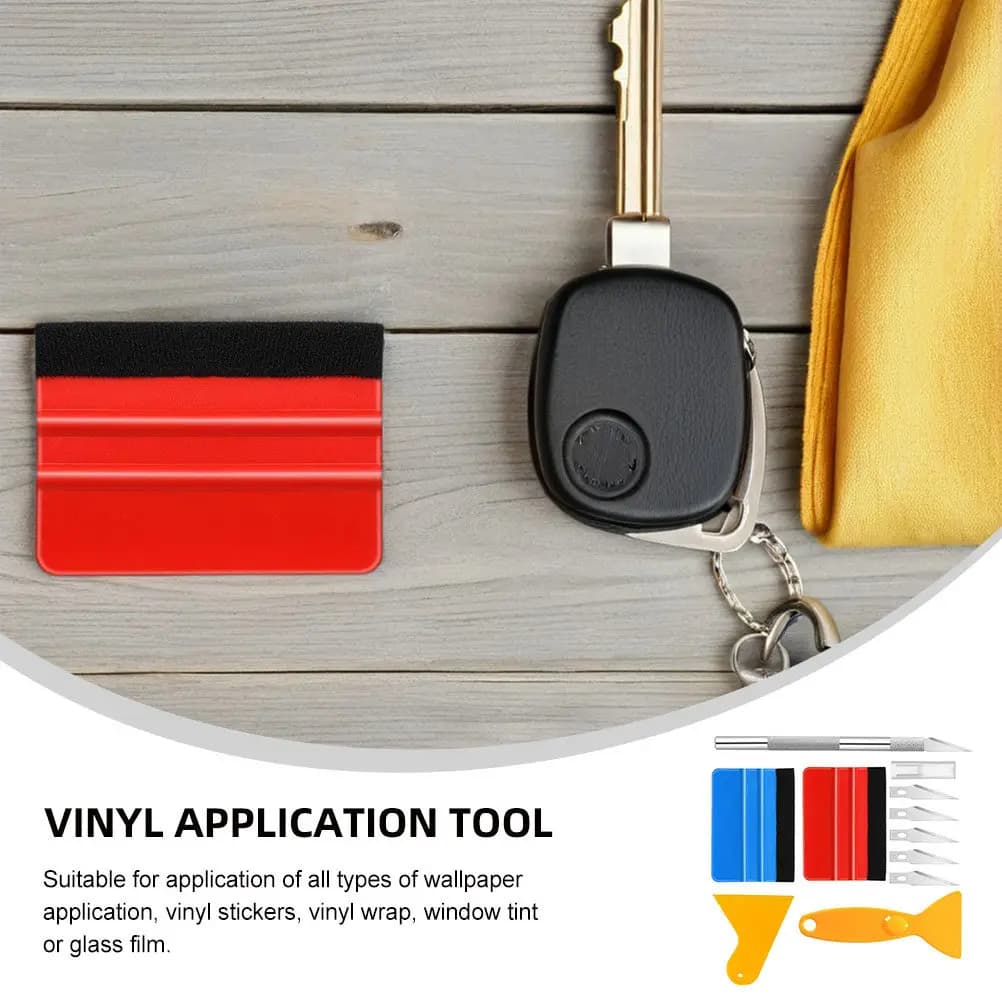 Kit di Strumenti Premium per Applicazione Pellicole Auto e Vetri, Include Raschietto, Taglierina e Utensili per Lisciare