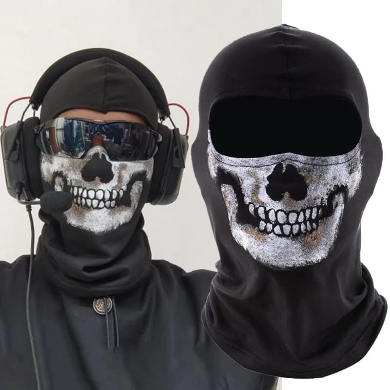 Gioco COD Ghost Skull Cosplay spaventoso Face War Skeleton Ride Outdoor Headwear maschera antivento moto bicicletta sci Skull passamontagna
