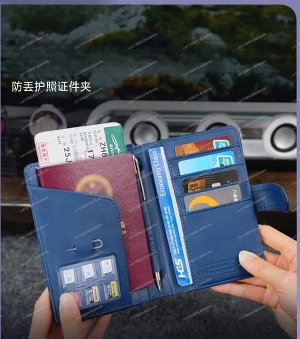 Porta Passaporto con Protezione RFID Organizzatore Multifunzionale per Documenti di Viaggio