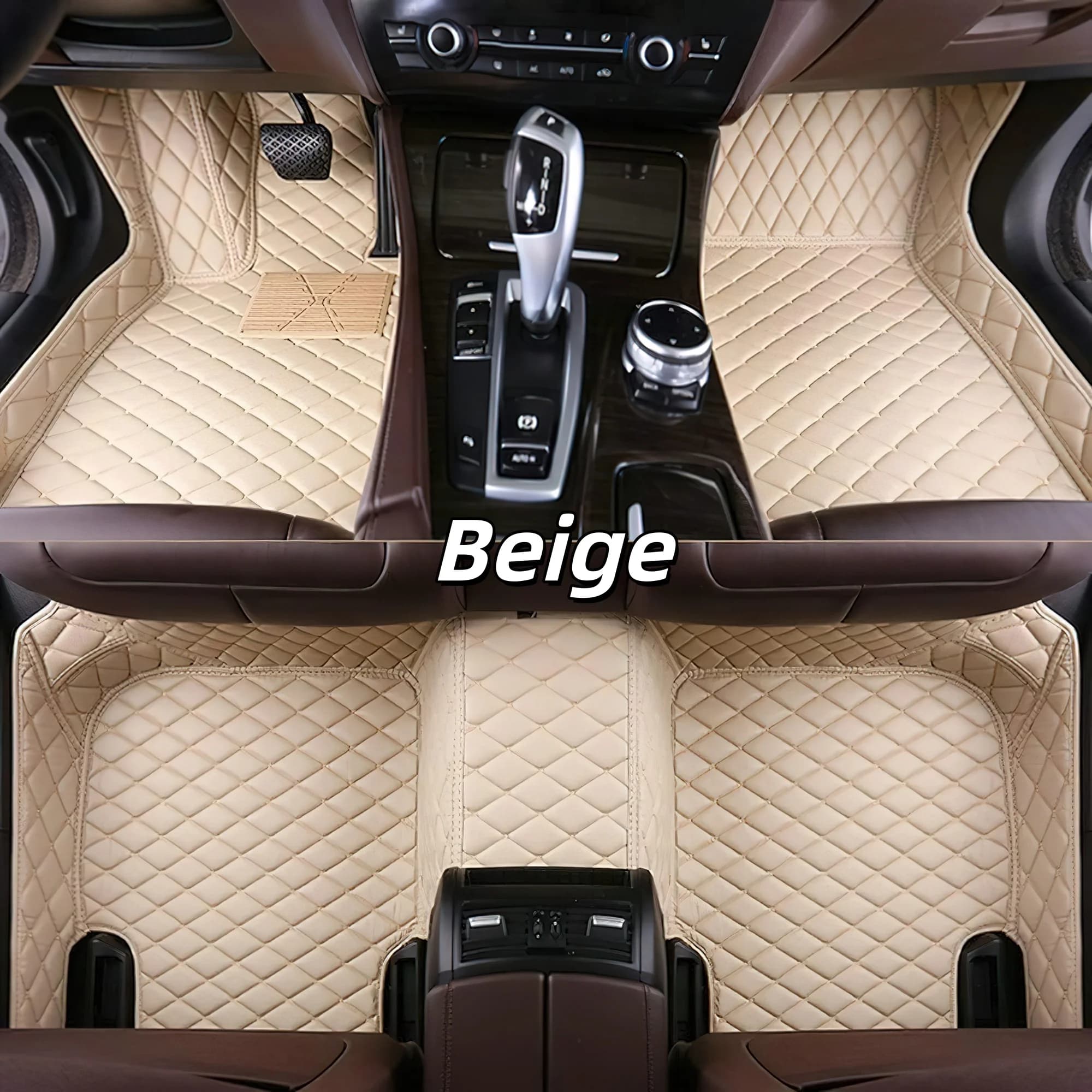 Tappetini in Pelle per Auto, Accessori Compatibili con Mini Cooper R56 Hatch 2007-2012, Set Completo di Tappeti