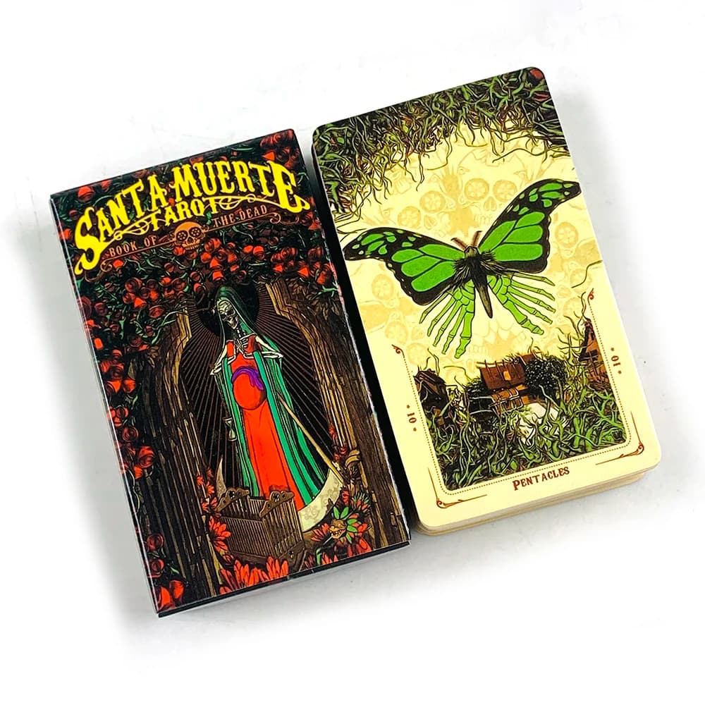 New Santa Muerte Tarot Cards 78 Tarot Cards Mysterious Divination Borad Games,Great For Beginners, Meditation & Party Games