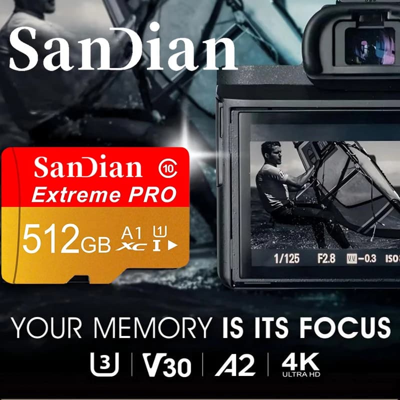 64GB 512GB 128GB Memory Card SD Cards TF Cards Micro TF SD Card U3 U1 for Surveillance/CCTV/Gaming Console/VR Headset/Mobile