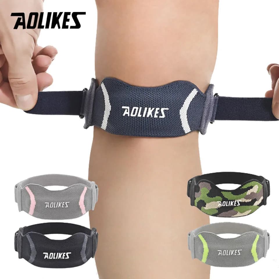 AOLIKES 1PC Patella Knee Strap, ginocchiera regolabile fascia di supporto stabilizzatore tendine rotuleo per sollievo dal dolore al ginocchio, ponticelli ginocchio