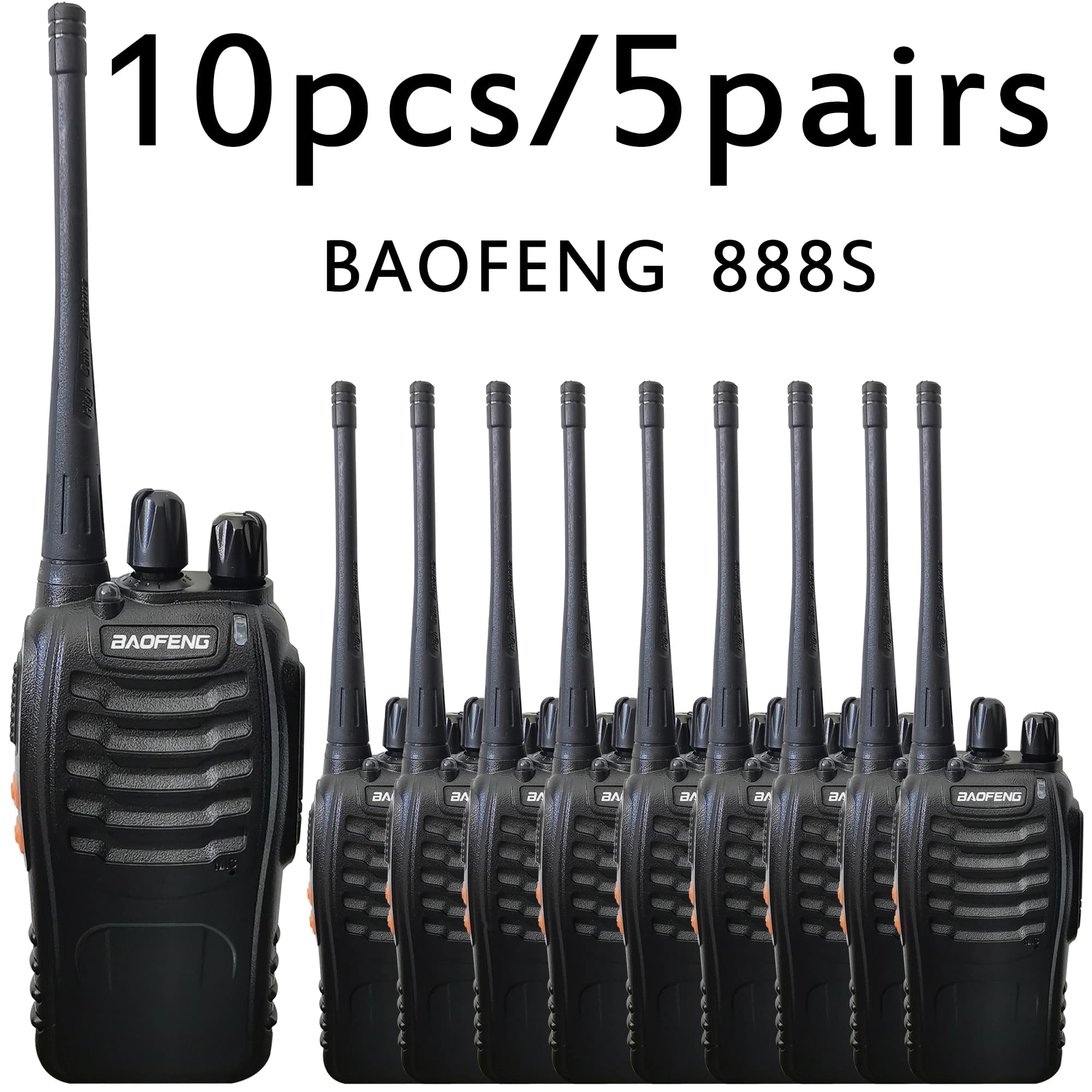 10 pz/lotto all'ingrosso 888S Walkie Talkie UHF 400-470 MHz Originale Baofeng Radio Bidirezionale Per Fhopping Malls Community Cinema