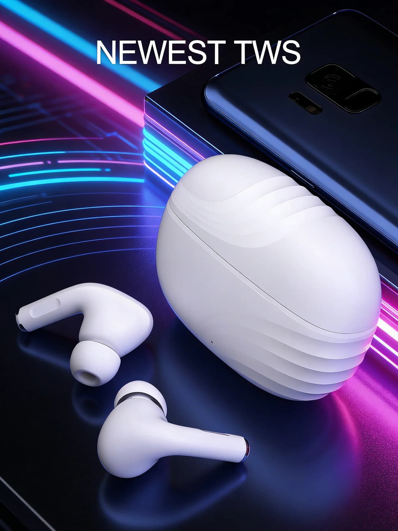 Bluetooth Wireless Headphones with Microphone and Charging Case - Audio Nitido, Long Lifespan, Compatible with All Smartphones