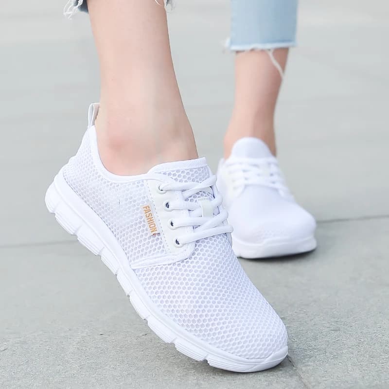 Women Men Running Walking Shoes Mesh Light Sneaker Fitness Sport Flats Comfortable Breathable Black Size 35-48 Loafers