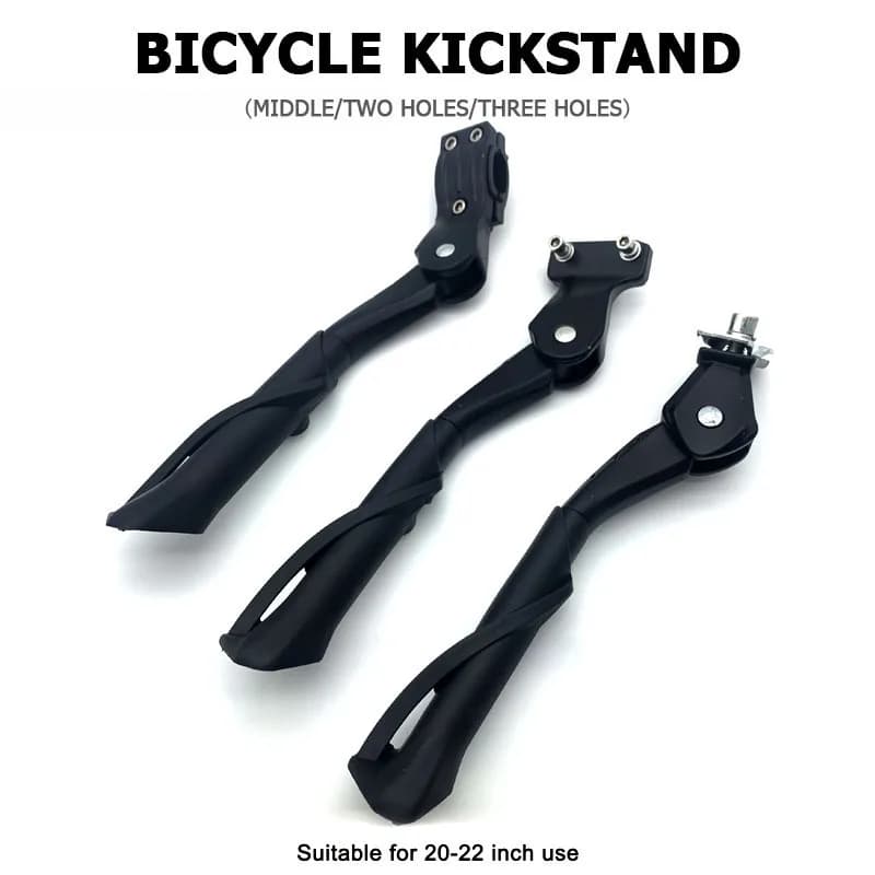 Adjustable Aluminum Bicycle Side Kickstand for 20-22 Inch Kids Bike Middle / 2-Hole / Axle Mount Anti-slip Foot Rest Stand