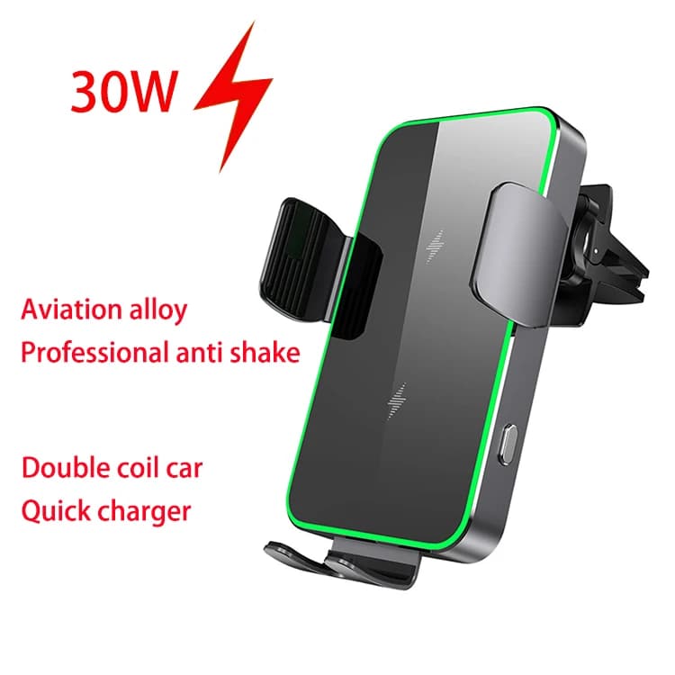 Supporto per telefono per auto con caricabatterie wireless Qi2 da 30 W Supporto per presa d'aria per iPhone Supporto per telefono cellulare Samsung Ricarica rapida