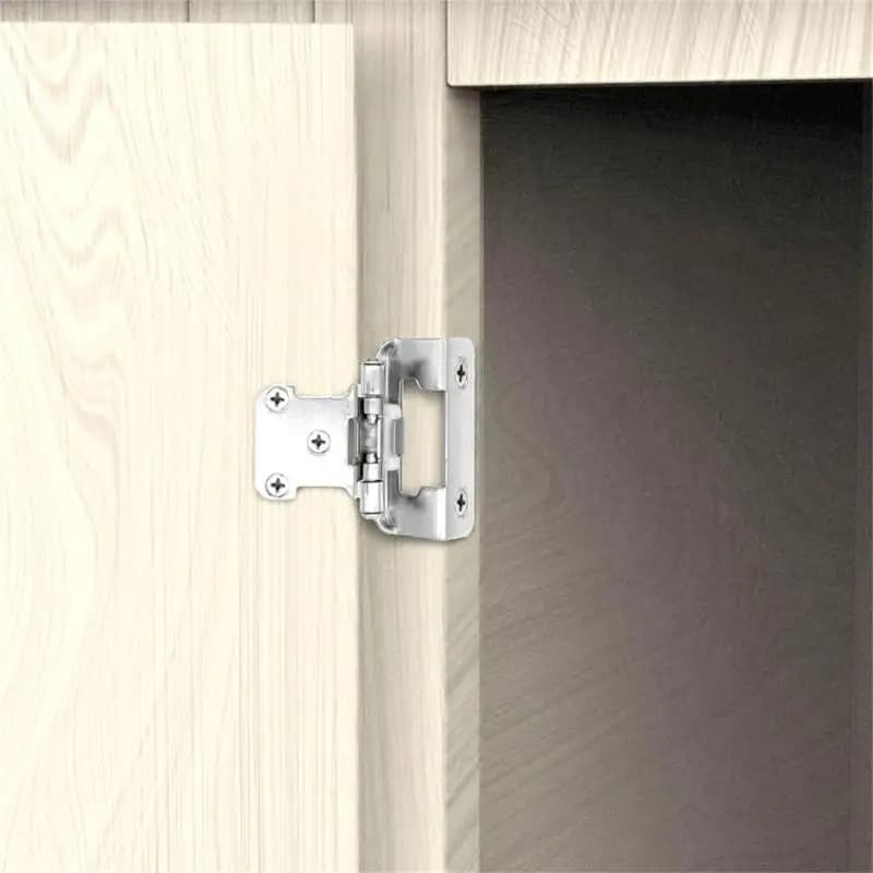 652F Set of 2 Half Hide Cabinet Hinges Antique Steel Finish for Kitchen Door