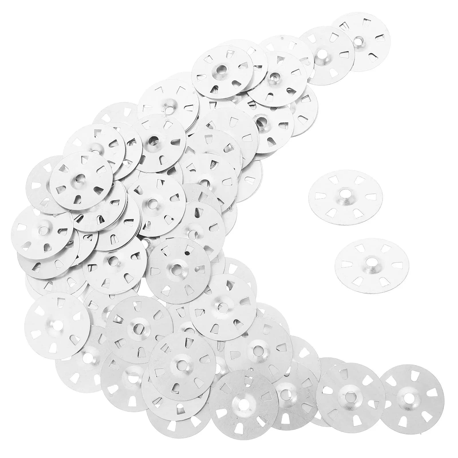 100 Pezzi Rondelle Piatte Zincate a Sei Fori per Cartongesso, Gesso Isolante e Riparazione Pareti in Cartongesso