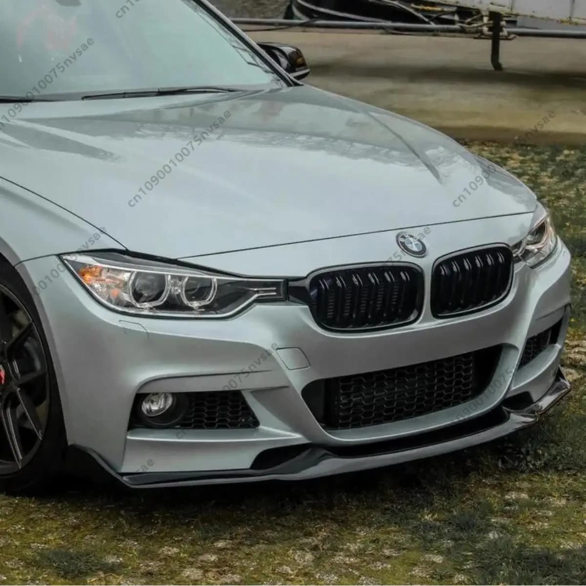 Labbro Paraurti Anteriore Stile MAD per BMW Serie 3 F30 F31 M Sport 2013-2019, Spoiler Splitter Diffusore Sottoscocca, Kit Carrozzeria