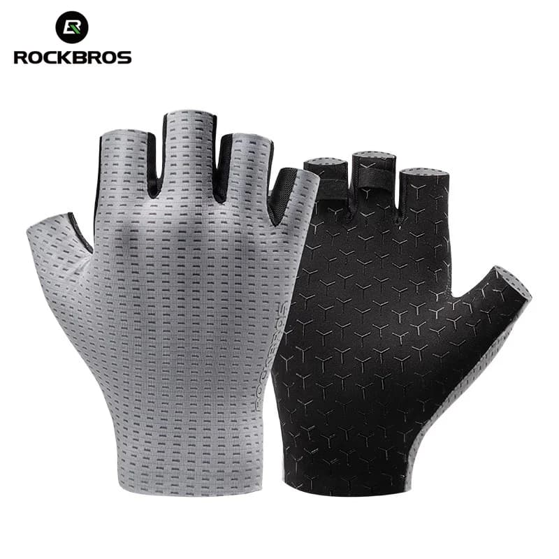 ROCKBROS Women's Cycling Gloves Summer Breathable Mtb Gloves SBR Road Bike Gloves with half-tip Bicycle Shock Absorbers