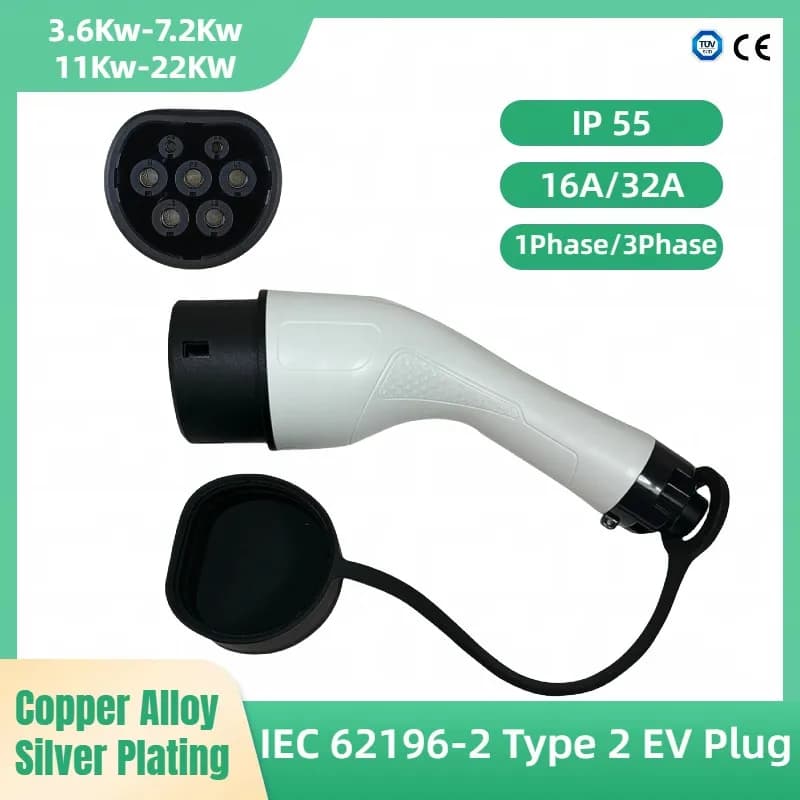 Convertitore trifase 11KW e 22KW per veicoli elettrici Caricatore EV 16A 32A Tipo 2 Spina maschio a femmina Adattatore IEC62196-2